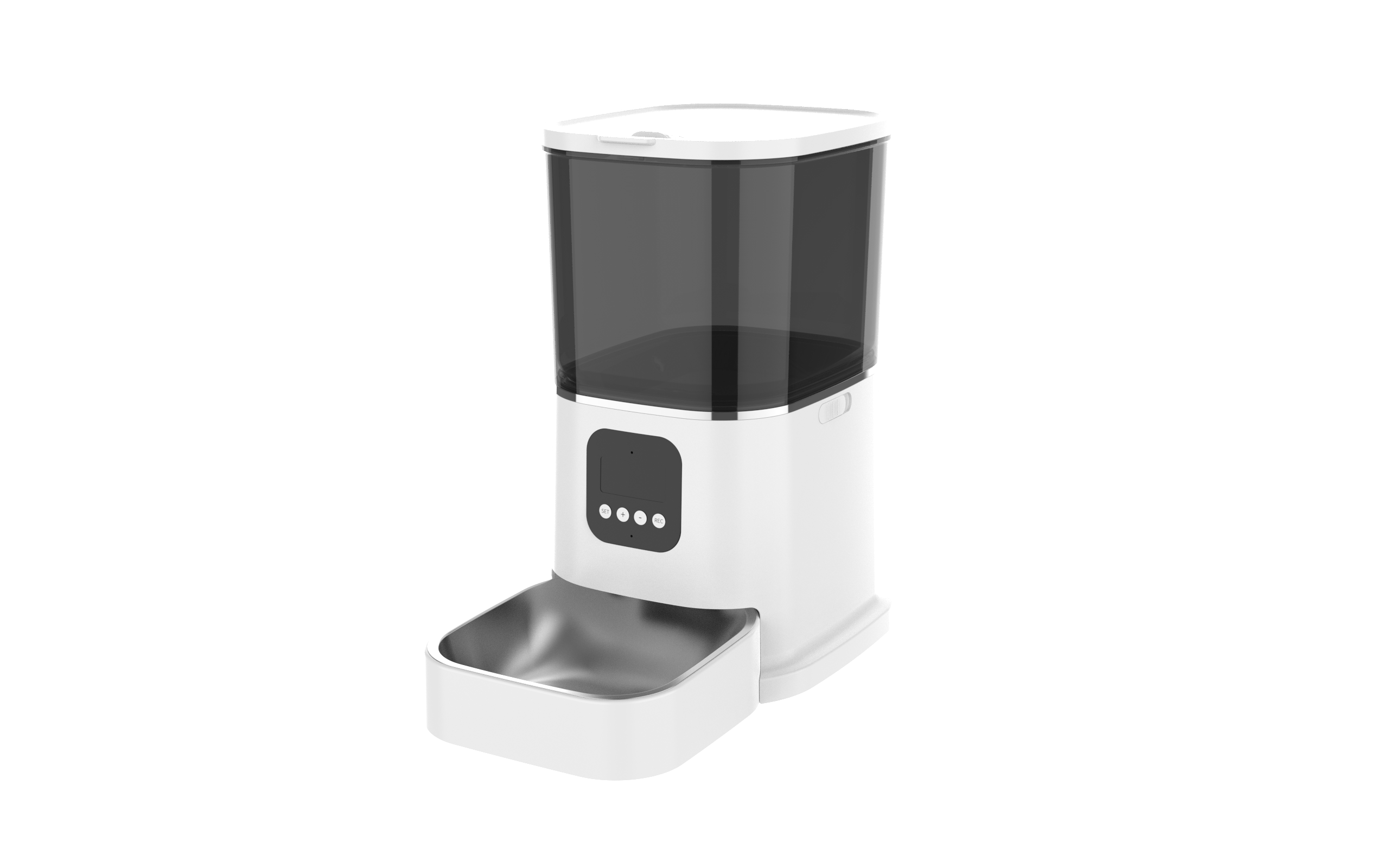 TAILNTAIL P9 smart pet feeder with stainless steel hopper, front view
