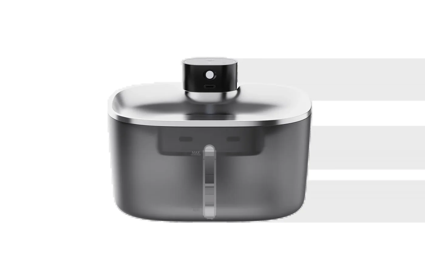 TAILNTAIL C011A stainless steel smart pet water dispenser with 304 steel tray and dark translucent tank