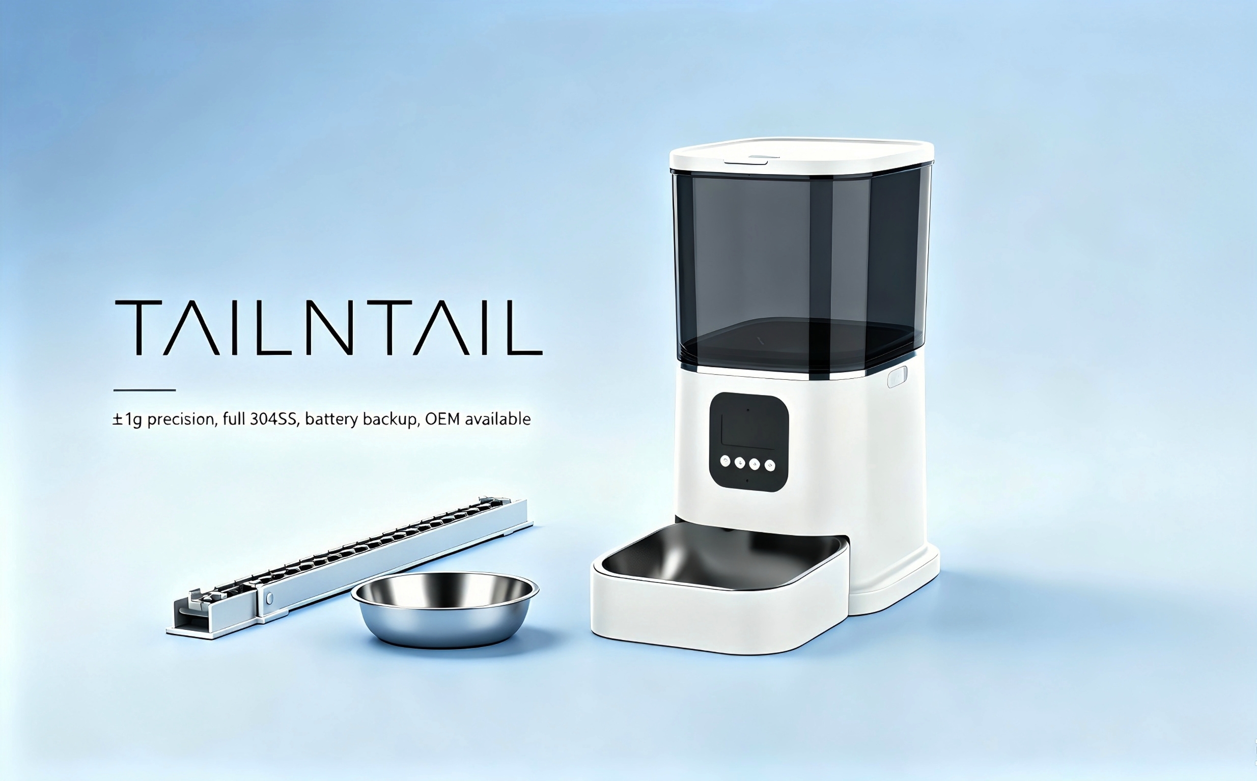 TAILNTAIL P9: Track-Based Smart Pet Feeder OEM Platform | 1g Precision Dispensing